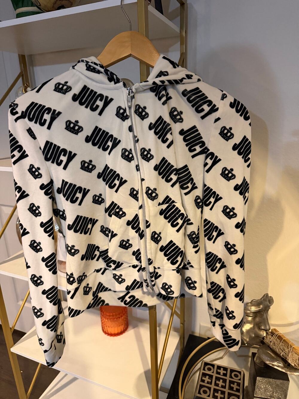 juicy couture velour cropped hoodie